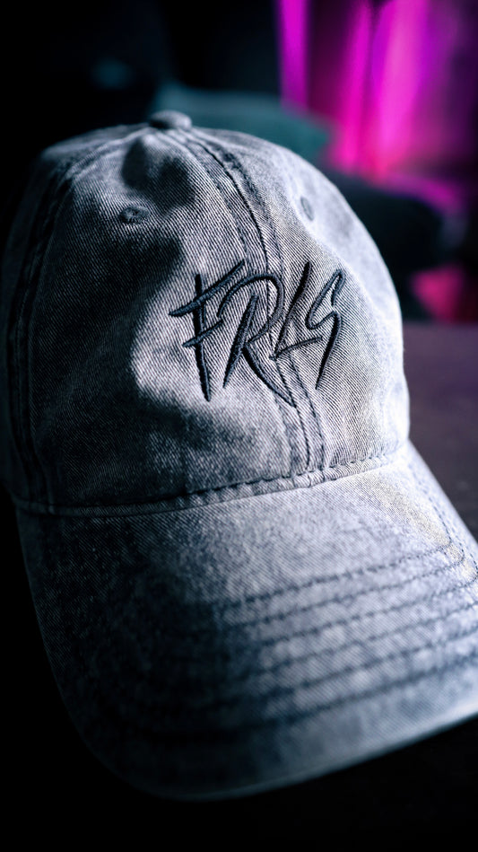 FRLS vintage wash light gray dad hat