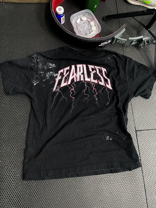 Fearless Red FRONT PRINT oversized lightning pump cover