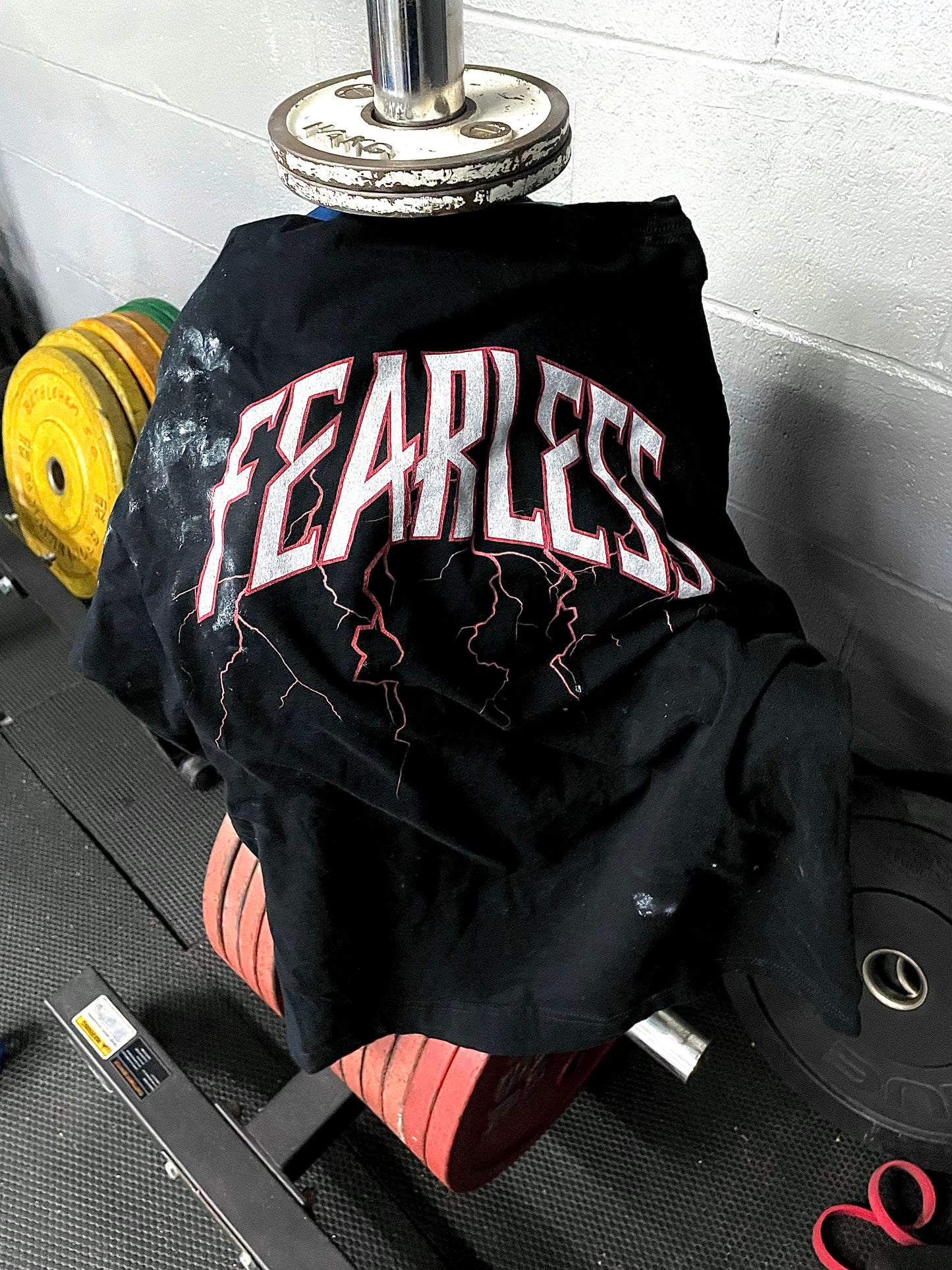 Fearless Red FRONT PRINT oversized lightning pump cover