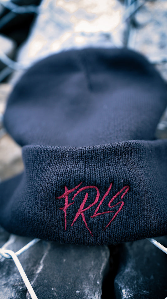 FRLS grit red logo embroidered beanie